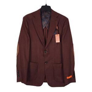 Tallia Men's Slim-Fit Textured Wool Blend Sport Coat Rust Solid 42R NWT